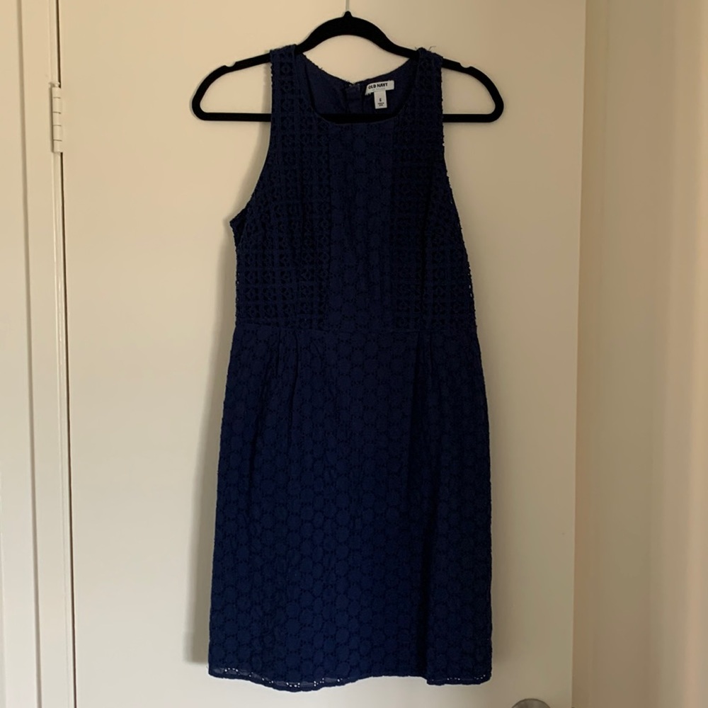 Old Navy fitted navy blue dress